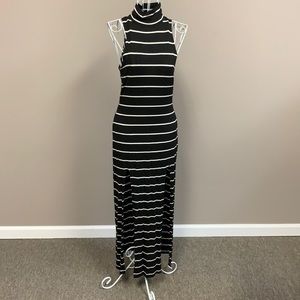 Striped, slit dress